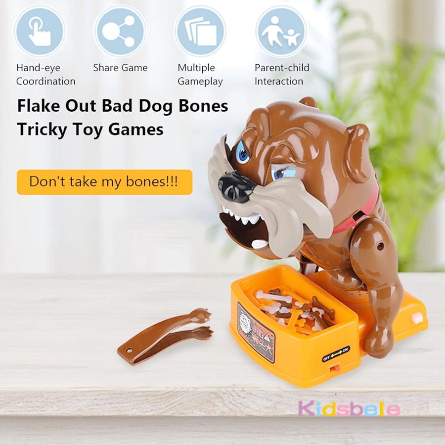 Dog Bite Finger Toy Stealing Bone Tricky Toy Parent-child Interactive Challenge Games Electric Bulldog Novelty Prank Board Game
