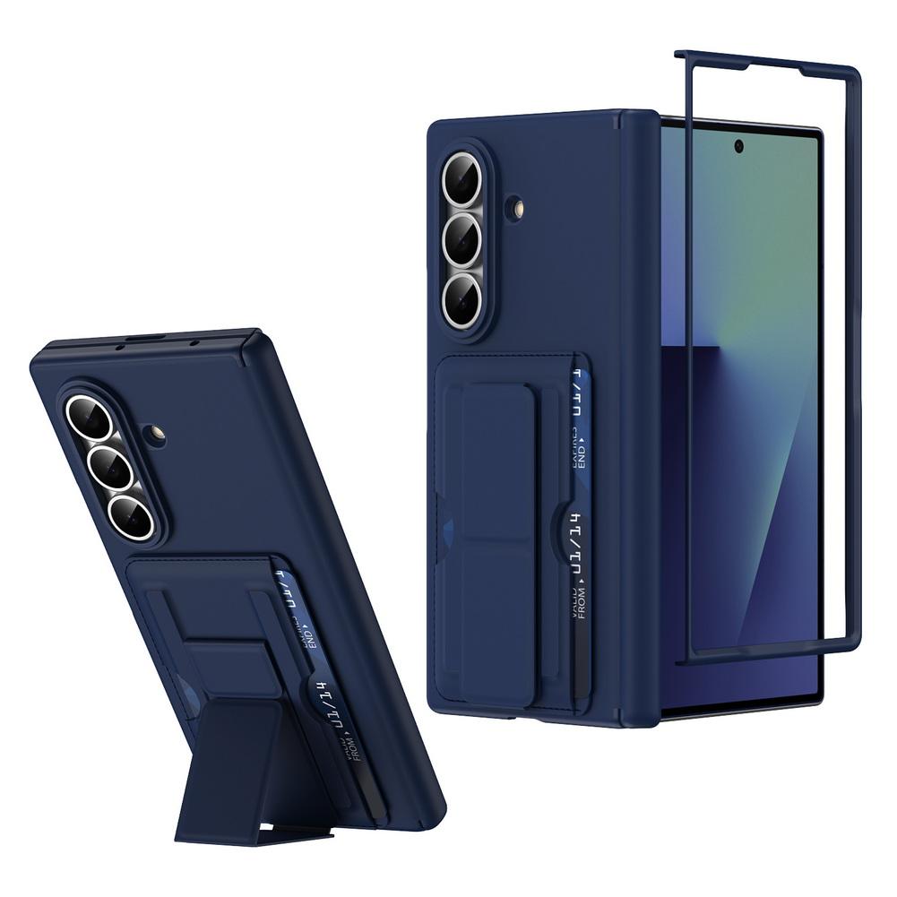 With Credit Card Slot and Foldable Ring Stand Holder Phone case For Samsung Z Fold 7 Fold7 Galaxy Z Fold 6 5 Protection Cover
