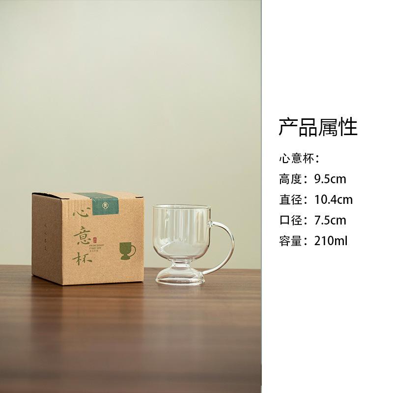210 мл Кружка для кофе из высокоборосиликатного стекла Элегантная чашка для капучино и латте Кружка для послеобеденного чая Офисная кружка для воды Предметы для чая Декор