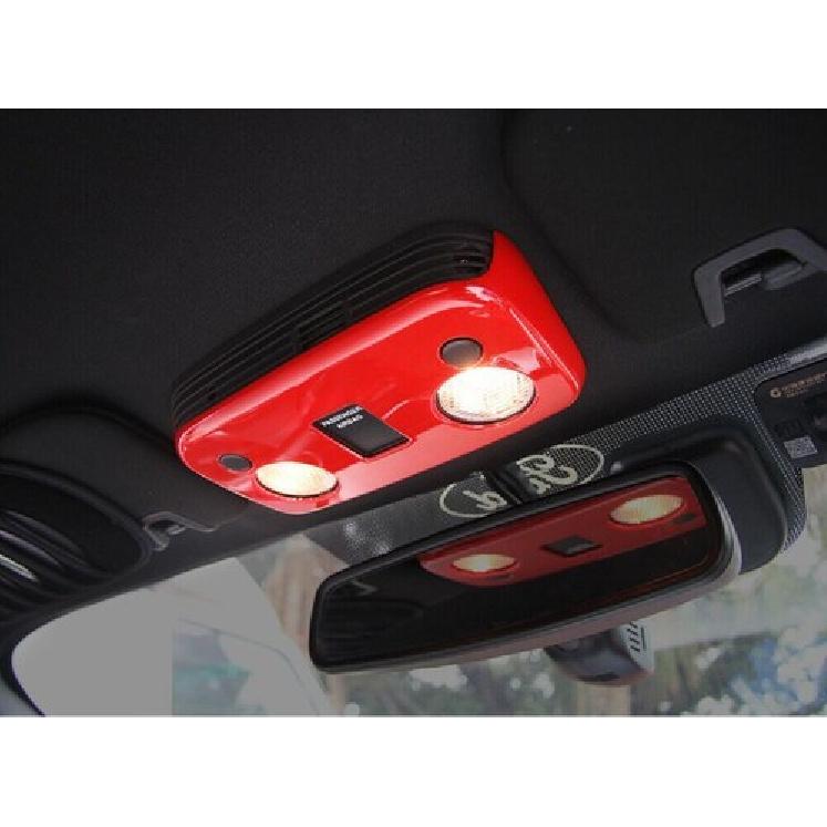 For 2015- Ford Mustang ABS Red Interior Front Reading Light Frame Cover Trim