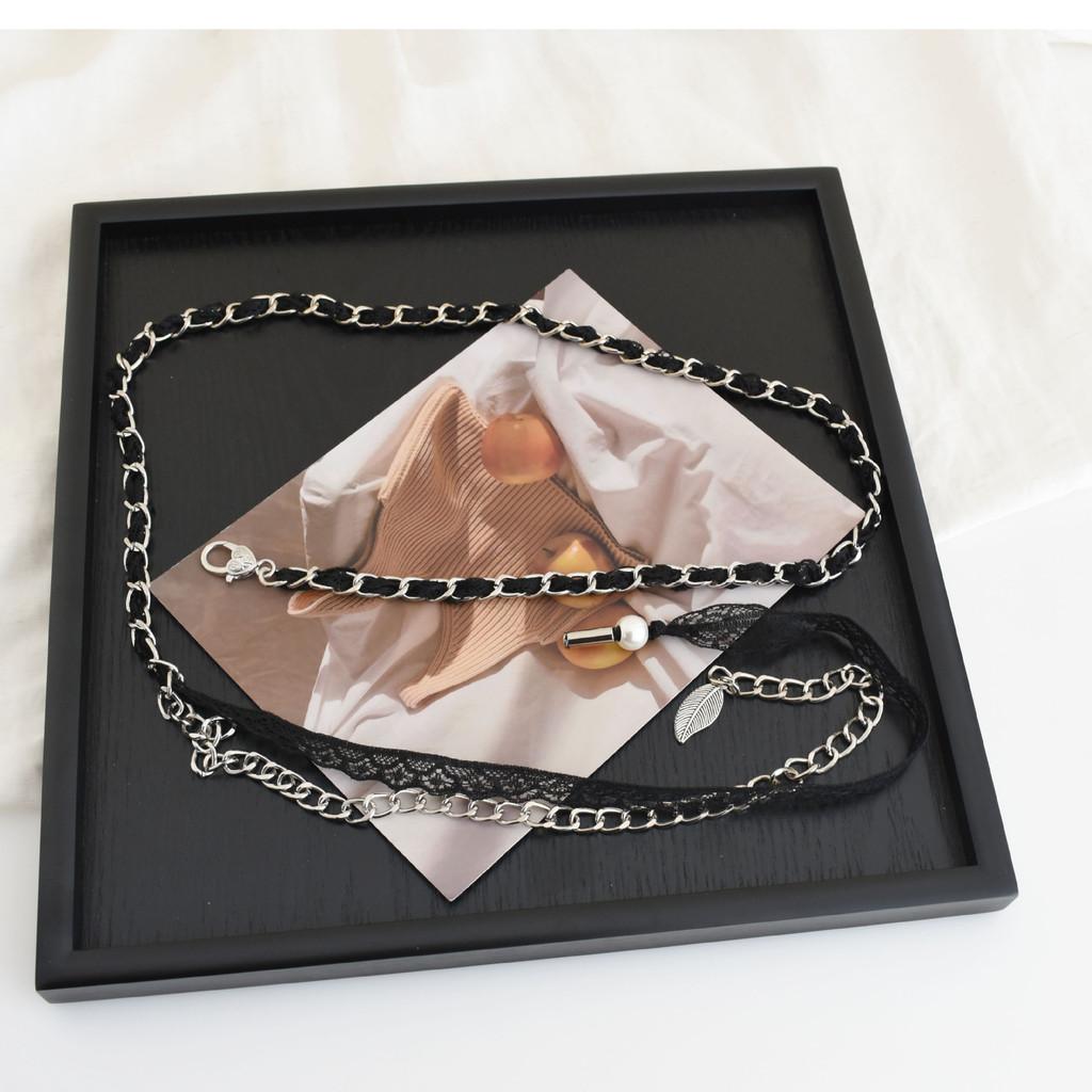 Small Fragrance Style Womens Waist Chain With Lace Chain Tassel Decor For Dresses