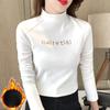 Fleece Warm Semi-turtleneck Bottoming Shirt Women's Autumn and Winter Matching New Long-sleeved T-shirt Women's Top Foreign Style