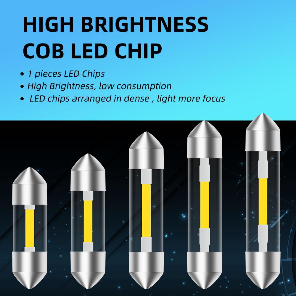 2 Stück C10W C5W LED Innenraumleuchte Soffitte 31mm 36mm 39mm 41mm COB LED Leseleuchte Deckenleuchte Kofferraumbeleuchtung Kennzeichenleuchte