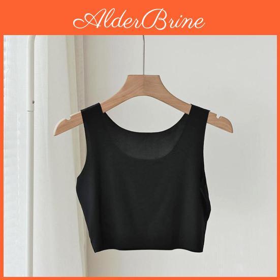 Tops Elastic Silky Tank Womens Cooling Sleeveless Camisoles Basic Shirt Ultrathin Seamless Cami Crop Top