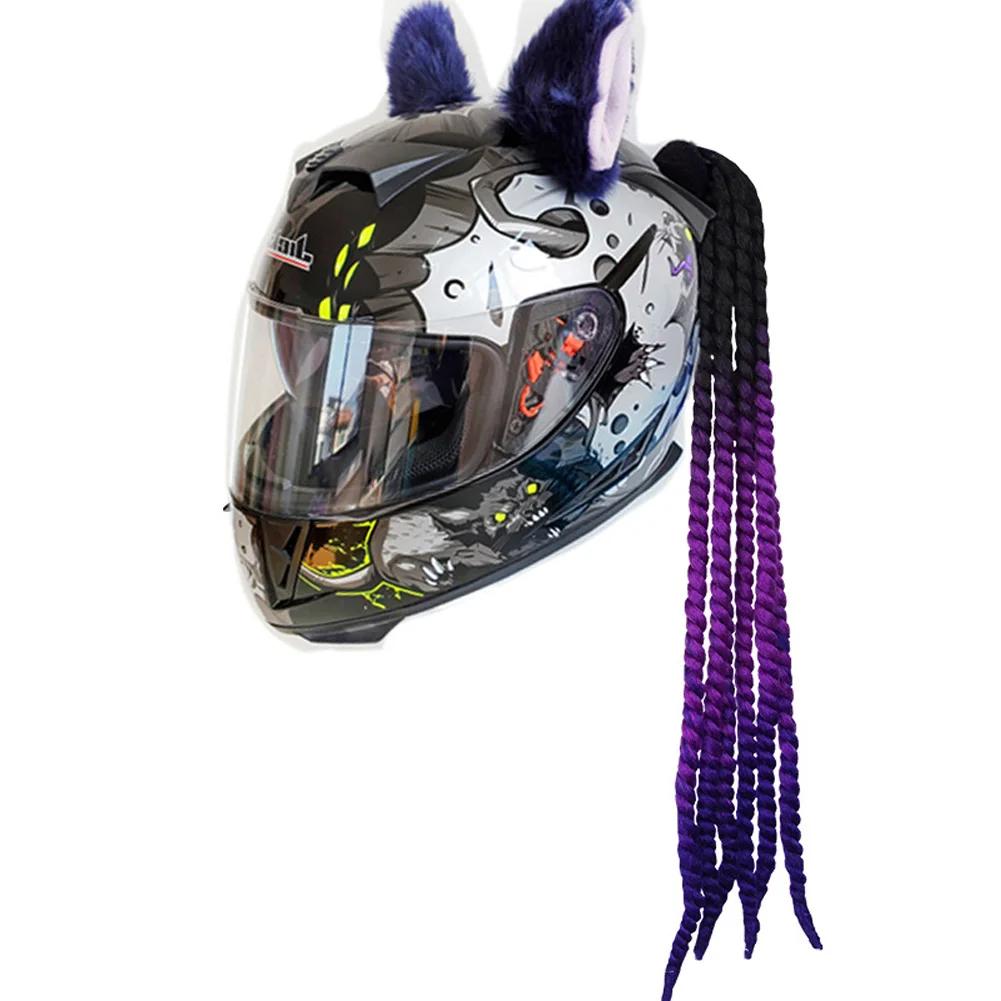 Motorcycle Helmet Dreadlocks Helmet Dreadlocks Ponytail Braid Motocross Bicycle Motorbike Helmet Decoration 55cm With Sucker