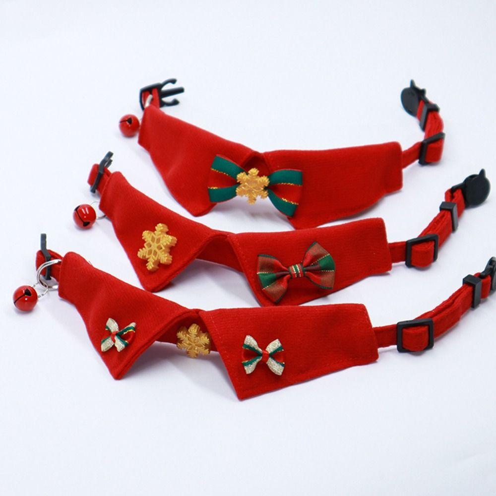 Cute Kitten Bowties Collar Necklace with Bell Kitten Christmas Bow Collar  Cats