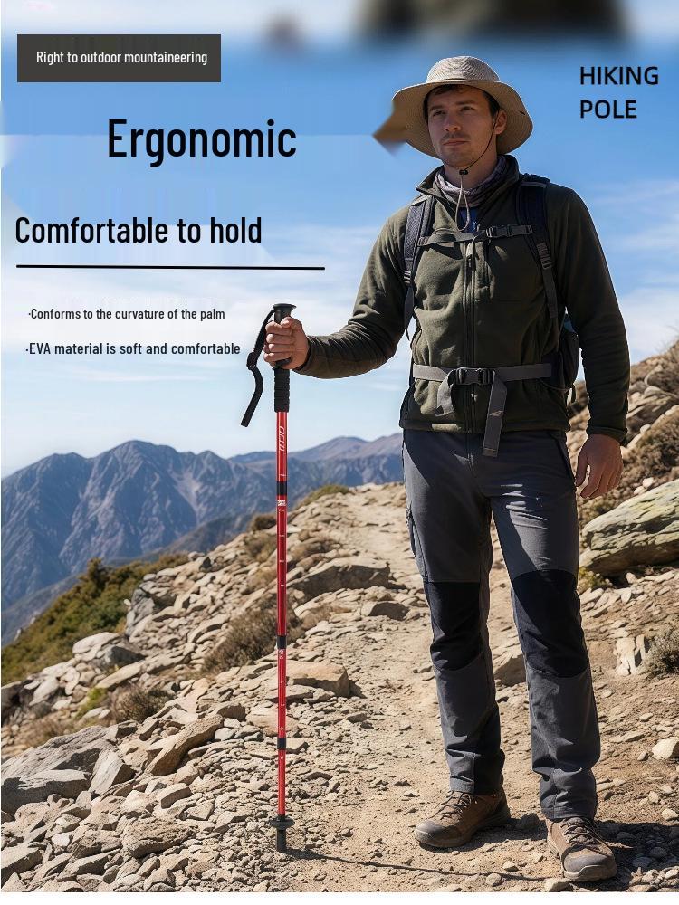 Telescopic Non-Slip Aluminum Alloy Hiking Poles for Seniors - Anti-Fall Walking Sticks