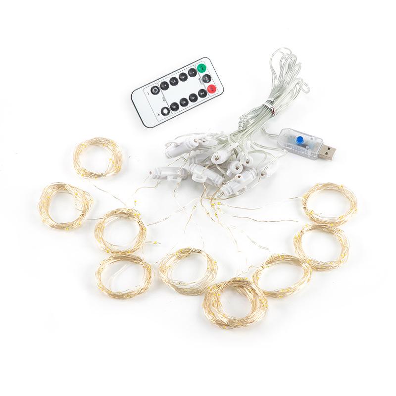 USB LED Copper Wire Curtain String Lights for Christmas, Bedroom, Wedding, or Party Decor