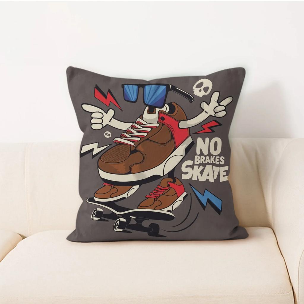 Einfache Heimdekoration Kissen Quadratische Auto Rückenlehne Cartoon Buchstaben Kissen Trendiger Kissenbezug