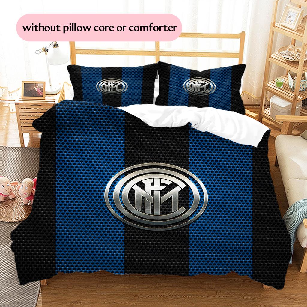 FC Internazionale Milano Vzorované povlečení Domácí dekorace Narozeninový dárek (1 * povlak na přikrývku + 2 * povlak na polštář, bez výplně)