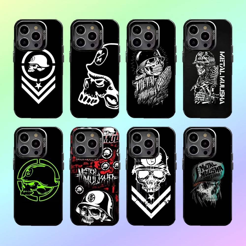 M-Motocross Metal Mulisha Phone Case For iPhone17,16,15,14,13,12,11 Plus,Pro Max Colored silver phone case