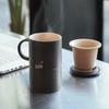 Edenus Ceramic Office Mug with Lid and Infuser
