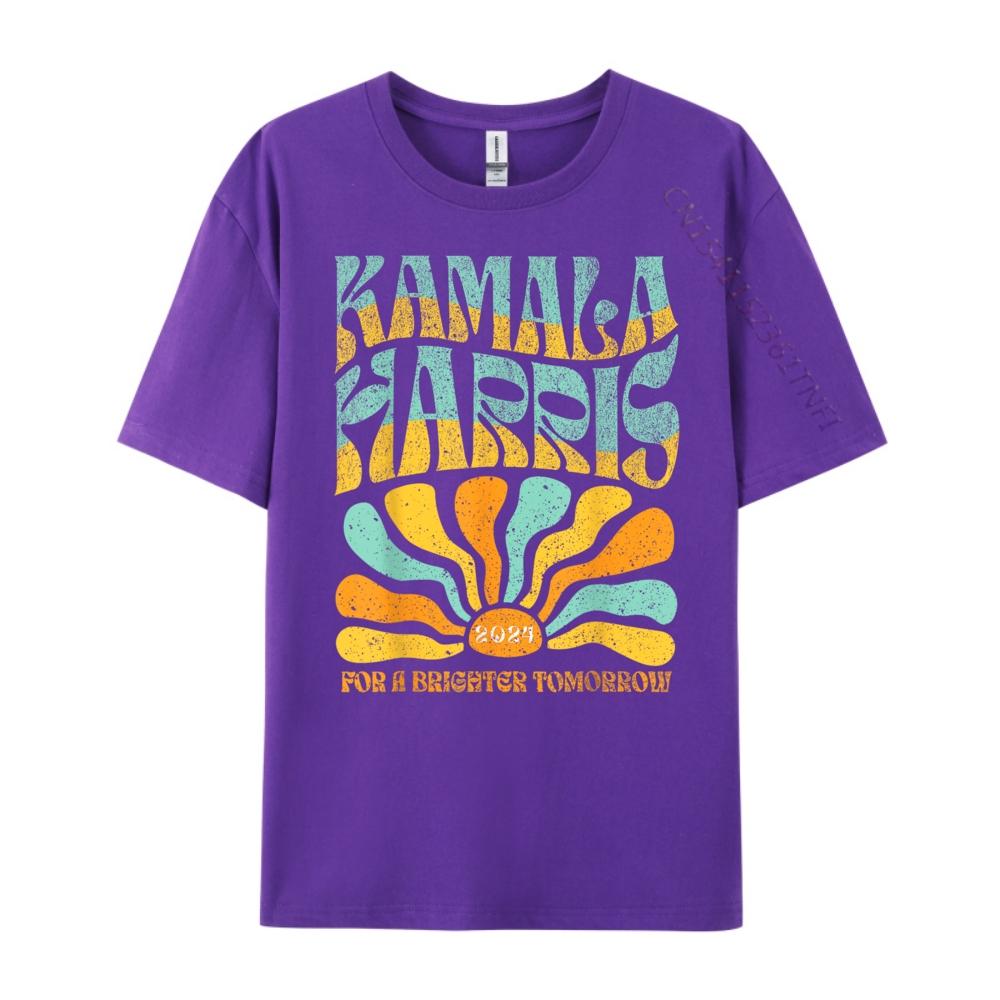 Kamala Harris For A Brighter Tomorrow Boho Aesthetic Hiphop Streetwear Meme Tshirt Large Size Tee Shirt