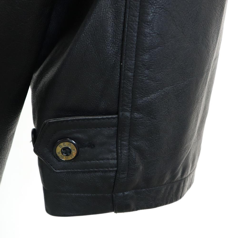 STONE MILLED Cowhide Leather coat L black Men's Used