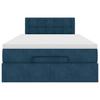 Ottoman Bed with Mattress Dark Blue 120x190 Cm Velvet