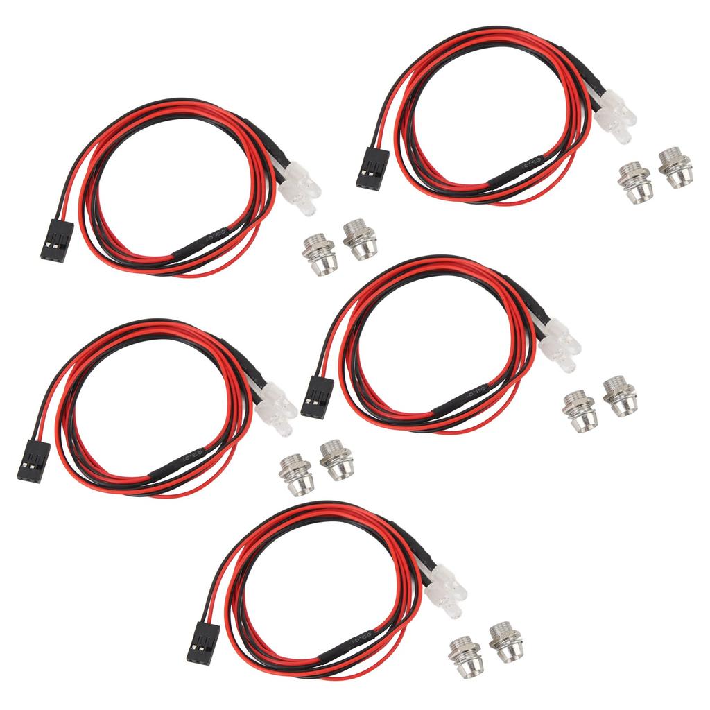 5 Stück RC Auto LED-Licht Universal Hohe Helligkeit Rotes Licht 5mm Lampenperlen 2 LED RC Licht-Kit für