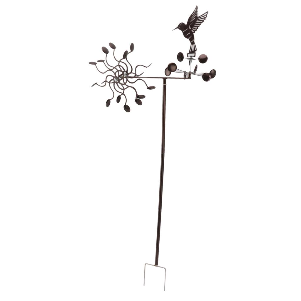 Wind Spinners Iron Hummingbird Metal Windmill Wind Sculpture for Outdoor Lawn Yard Patio Garden