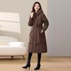 Winter New Fashion with Knee Cotton Clothes Medium and Long Thickened Slim Cotton Clothes Waist Jacket