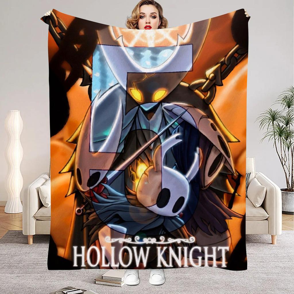 Hollow Knight Blanket Cartoon Game Printed Flannel Blanket for Home Living Room Bedroom Decor New Year Christmas Gift for Fans