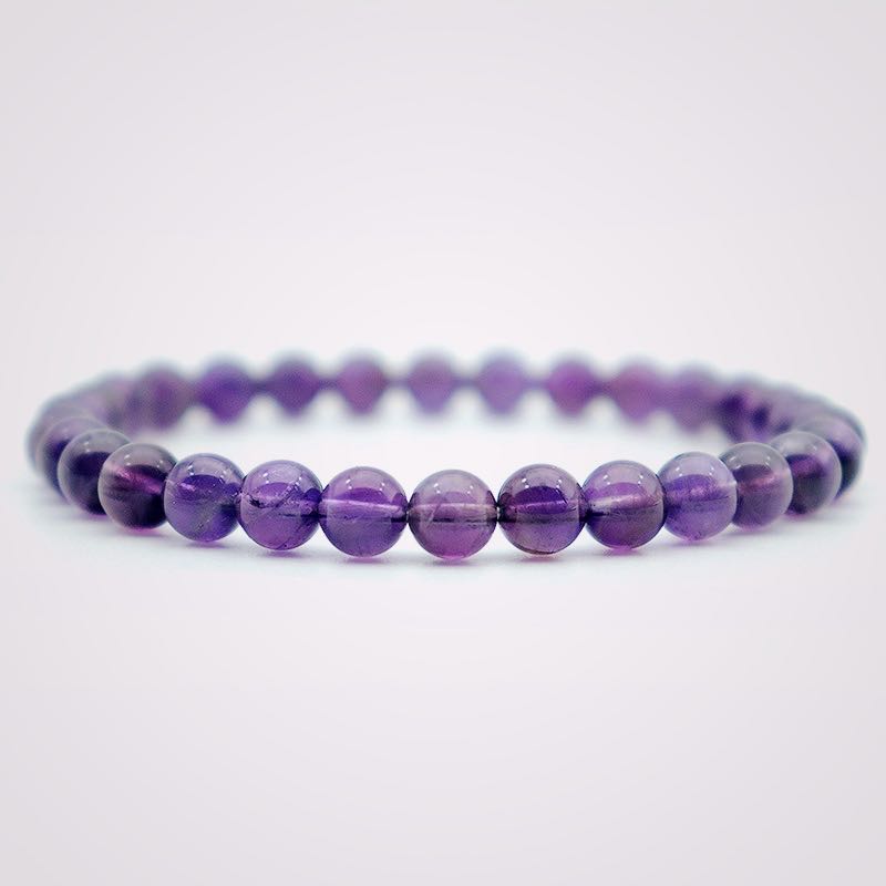 Grade A 100% Natural Amethyst Bracelet Women Valentine Day Gift For Girlfriend 4/6/8/10/12mm Beaded Braslet Casual Accessories