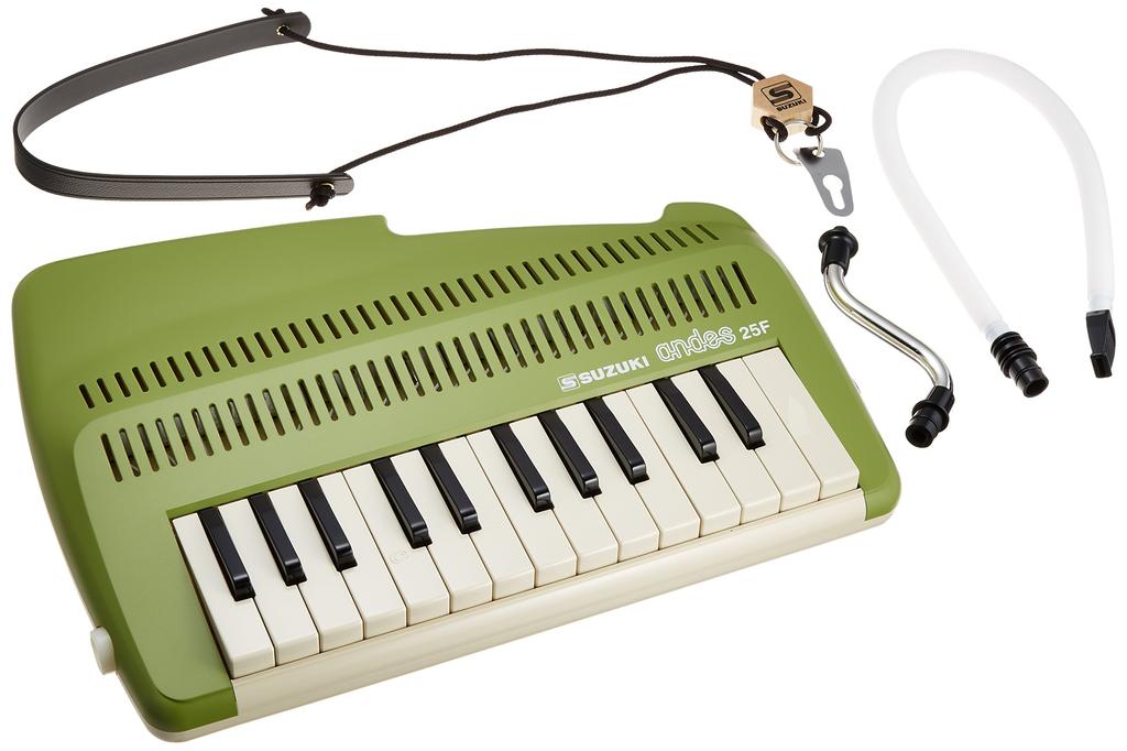 SUZUKI Keyboard Recorder Andes 25F Keyboard recorder that can play flute sounds and chords even though it is a keyboard instrument Green