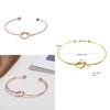 Minimalist 2mm Thin Titanium Steel Love Heart Knot Bangle Chic Knot Cuff Bracelet