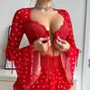 New, Sexy Pajamas Lace Erotic Underwear Long-sleeved Short Skirt Suit Women