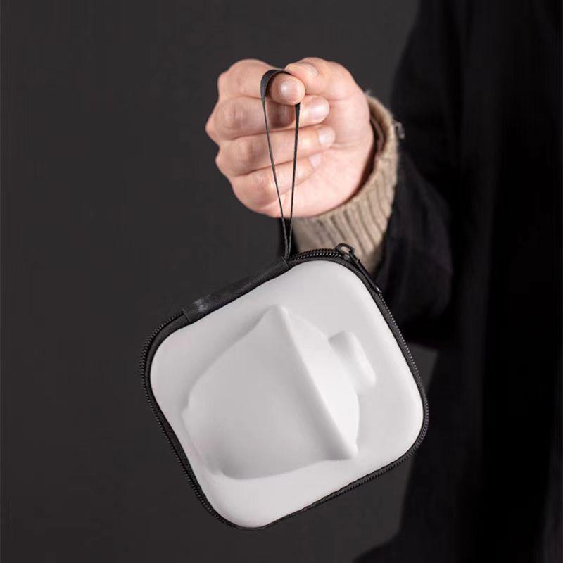 New Glass And Ceramics Tea Set 3 Cups Gaiwan Frosted Transparent Glass Portable Travel Tureen Teaware Ceremony 170ML