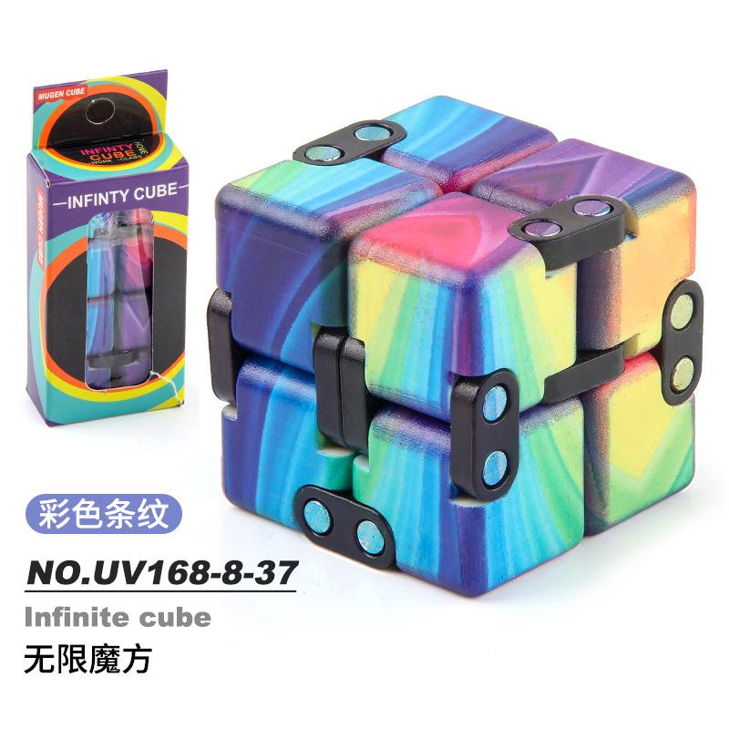 New Strange Decompression Toy Uv Printing Infinite Rubik'S Cube, Decompression Folding Variety Rubik'S Cube Fingertip Rubik'S Cube