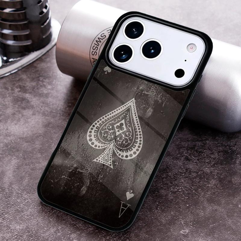 Ace of spades Poker Card Phone Case For iPhone 17 16 15 14 13 12 11 Pro Max Plus 17Air Soft Silicone Cover