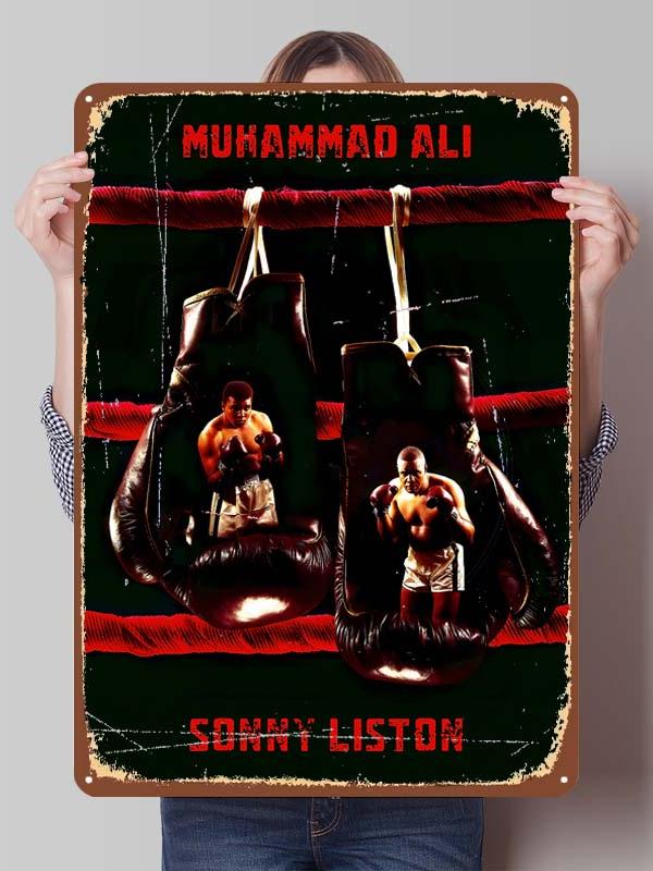Muhammad Ali Bokser Metalowe Plakaty Dekoracyjne do Dekoracji Pokoju Niestandardowe Bokserskie Metalowe Tabliczki Cyny do Dekoracji Ściennej Retro Dom Mężczyźni