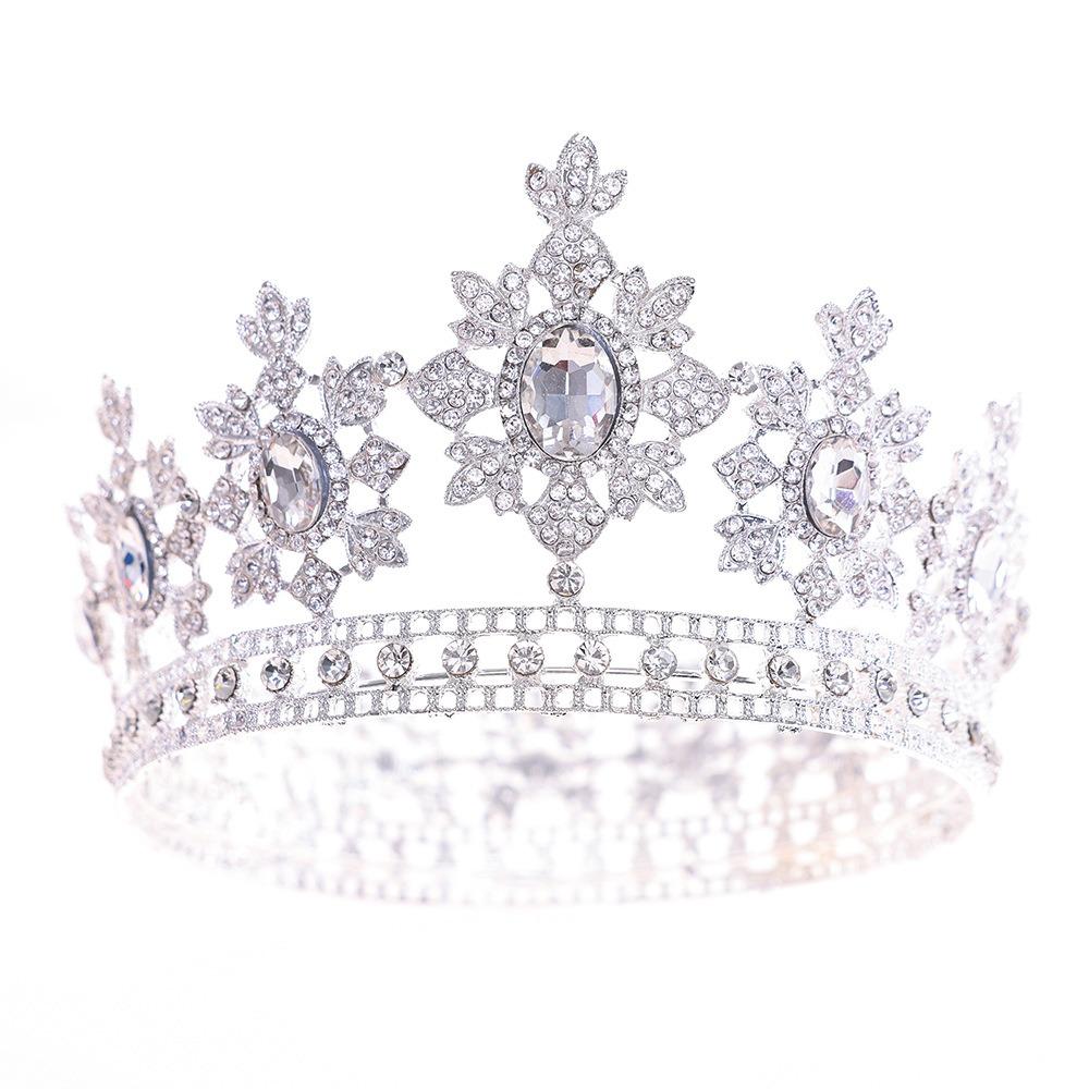 Elegant Baroque Queen Tiaras Luxury Wedding Head Wear Rhinestone Diadem Photography Props