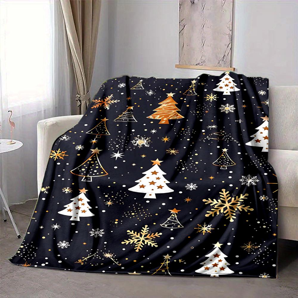 1Pc Vintage Christmas Blanket Soft And Comfortable Casual Warm Camping Travel Christmas Halloween Gift M91733