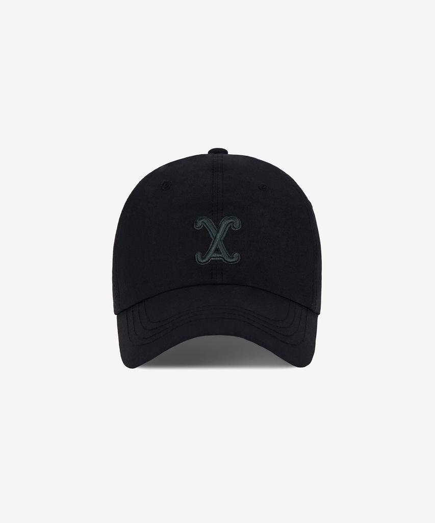 Bajal Va Curved Logo Nylon Ball Cap Black