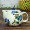 Waza no Kura: Stylish Kutani ware teapot with camellia design and tea strainer. Made in Japan. A premium ceramic brand. A great birthday gift.