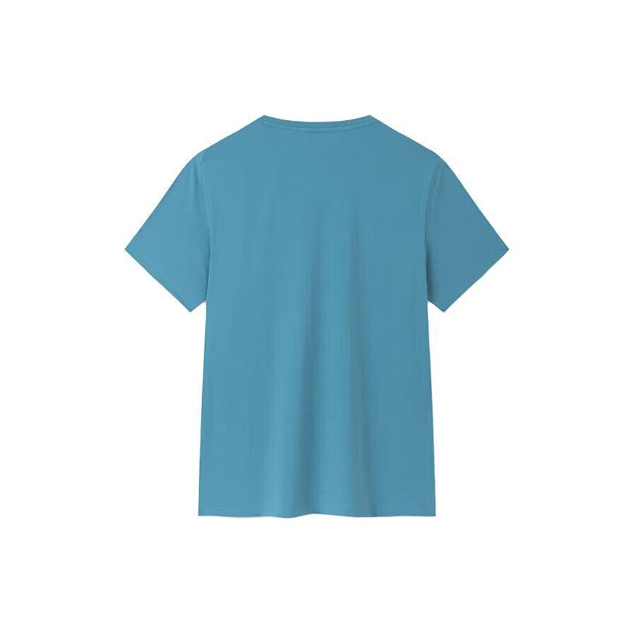 Anta Pure Color Logo Lettering Round Neck Pullover Short Sleeve T-Shirt Men Tops Tao-Grey-Blue 152325109-2