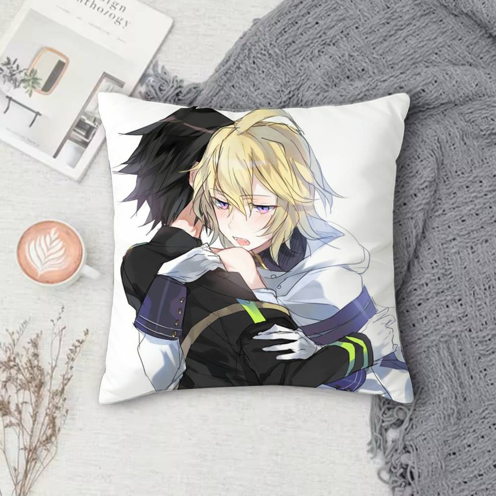 Seraph of the End Doublesided Printed Square Pillow Cover Decorative Cushion Cover for Sofa Bedroom Bedside