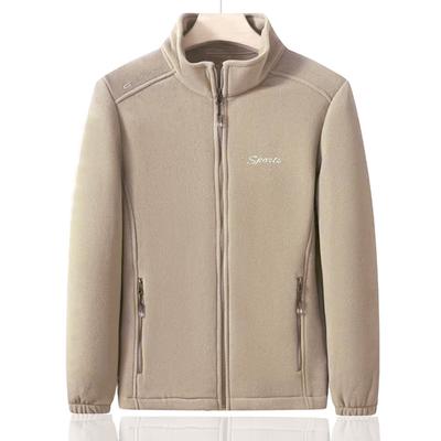 Men's Soft Polar Fleece Jacket Lightweight Full Zip Stand Collar Jackets Casual Outdoor Warm Jackets Coats with Pockets Winter Hiking Coat for Men