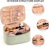 Large Capacity Portable Cosmetic Bag Storage Bag with Handle Partition Layer Green 23.8*16.5*12cm