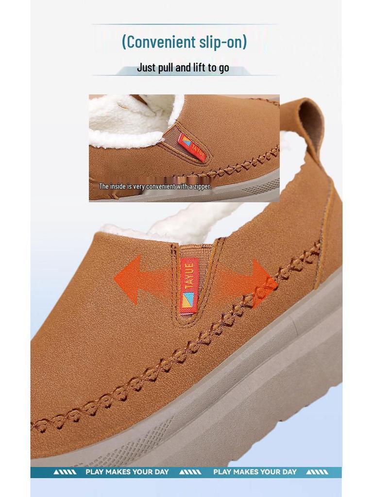 2025 Téli Férfi Öreg Peking Gyapjúbélésű Csúszásmentes Hócsizma