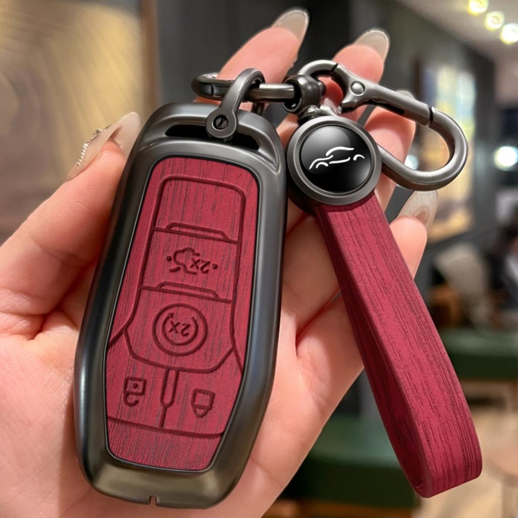 Metal Key Fob Case Cover Fit For Ford Fusion Mondeo Mustang F-150 Explorer Edge Auto Styling Key Fob Protective Key Ring