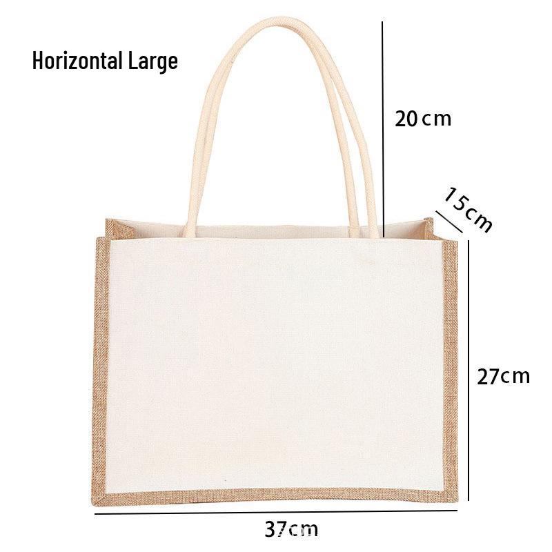 Hand-Painted Muji Jute Burlap Tote Bag for Christmas