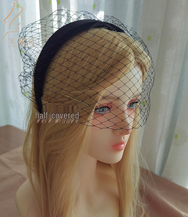 Elegancka Retro Perłowa Opaska z Welonem - Szerokie Białe Akcesorium do Włosów na Imprezy