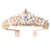 Shimmering Crystal Tiara Crown Princess Wedding Headpiece Gold Rhinestone Baroque Headband for Proms and Birthday