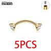 1/5PCS G23 Titanium internal thread Labret Lip Stud Piercing Eyebrow Body Jewelry Nose Ring C rod For Women Septum Piercing