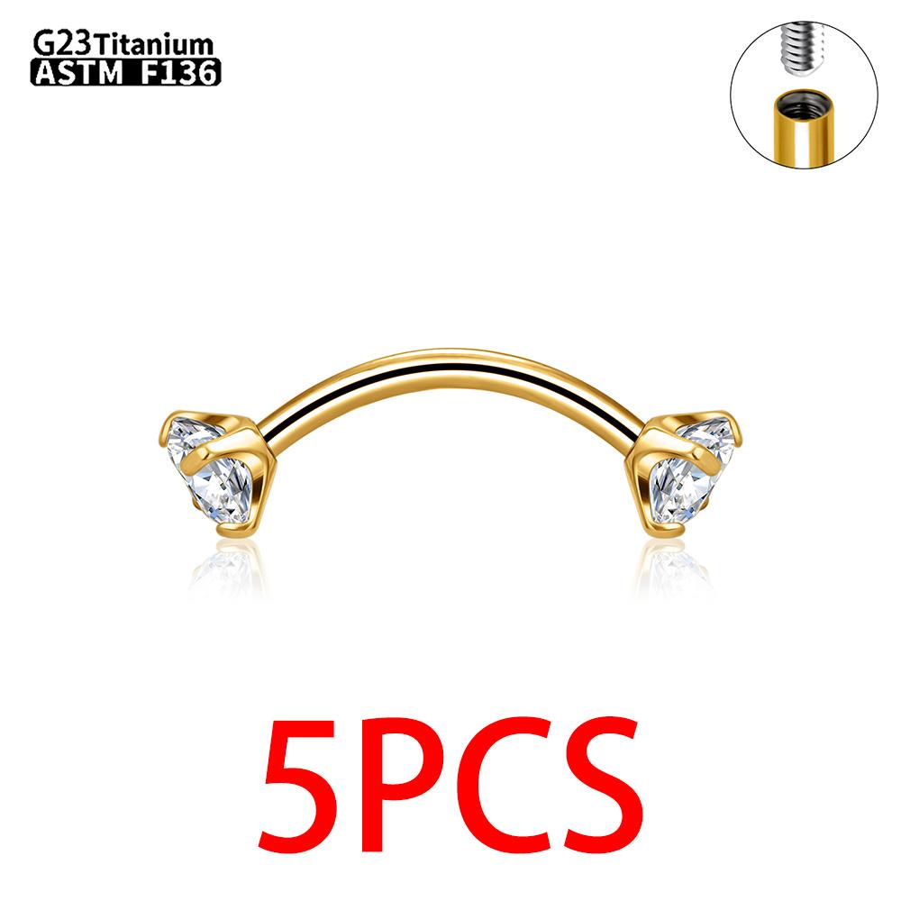1/5PCS G23 Titanium internal thread Labret Lip Stud Piercing Eyebrow Body Jewelry Nose Ring C rod For Women Septum Piercing