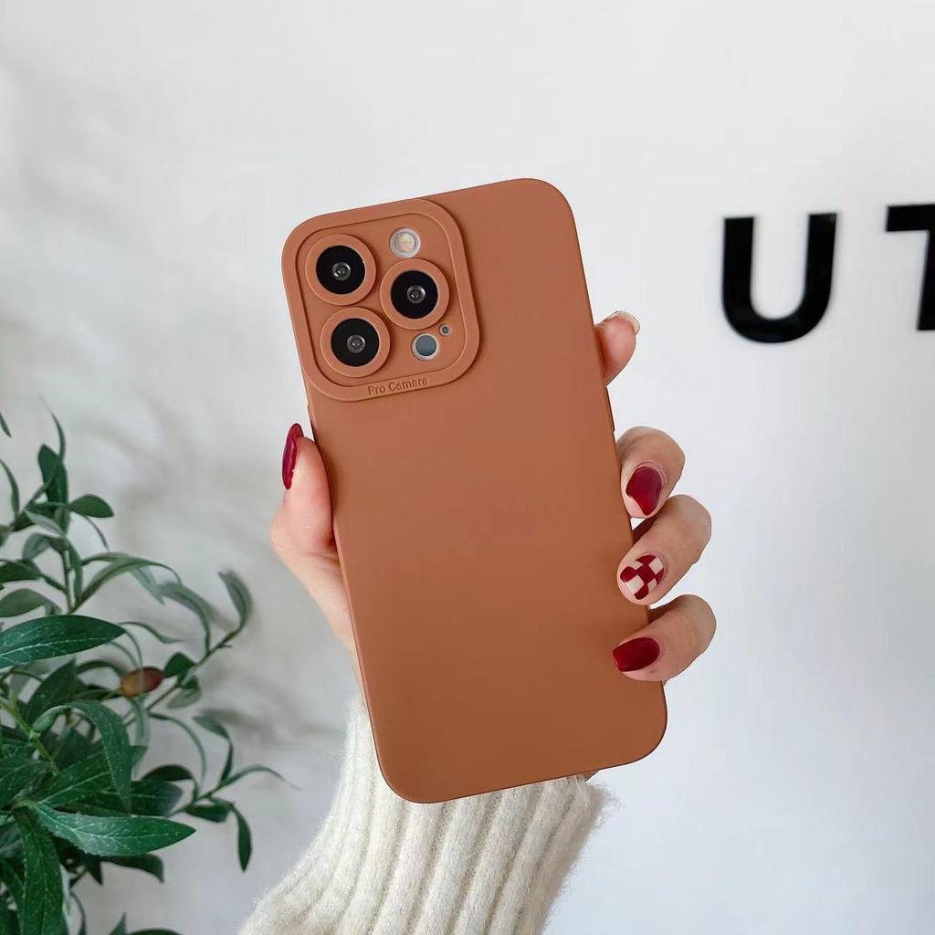 Suitable for Apple 16promax Fine Hole Angel Eye Phone Case 14pro Full Cover 13/12 Solid Color TPU Material X