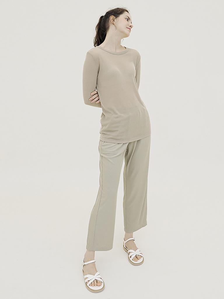 CHIQUITA Mild Long T-Shirt Beige 250709Be