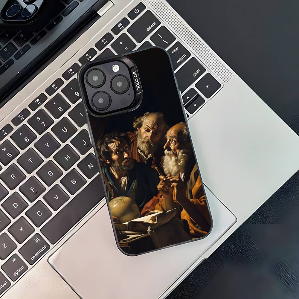 Caravaggio Gemälde Handyhülle Für iPhone 17,16,15,14,13,12,11,Pro,XS,Max,Plus,Mini,SE4,E Schwarz Matt Stoßfest Hülle