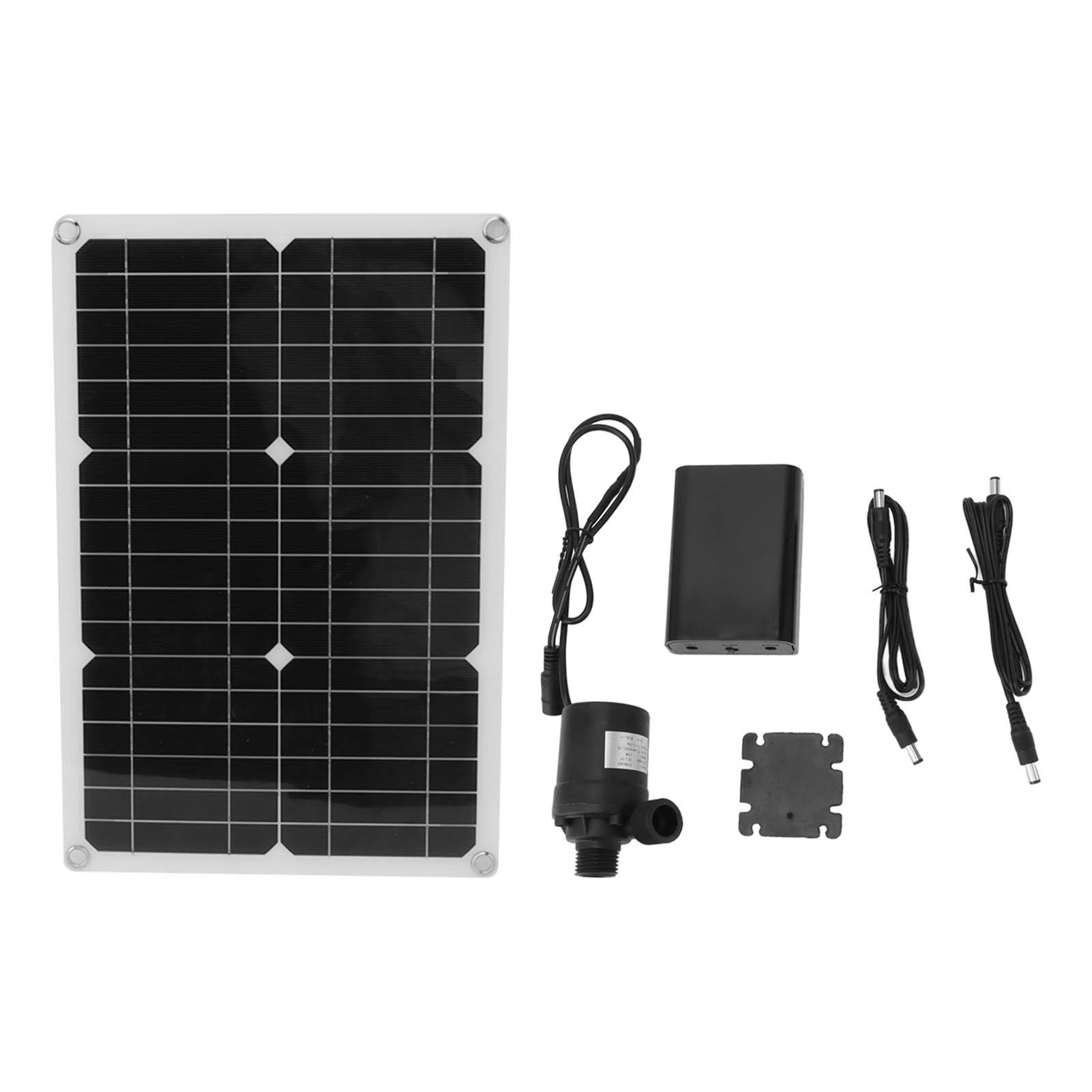 

Monocrystalline Solar Panel with Battery Box Water Pump 20W 18V High Conversion for Car Boat Street